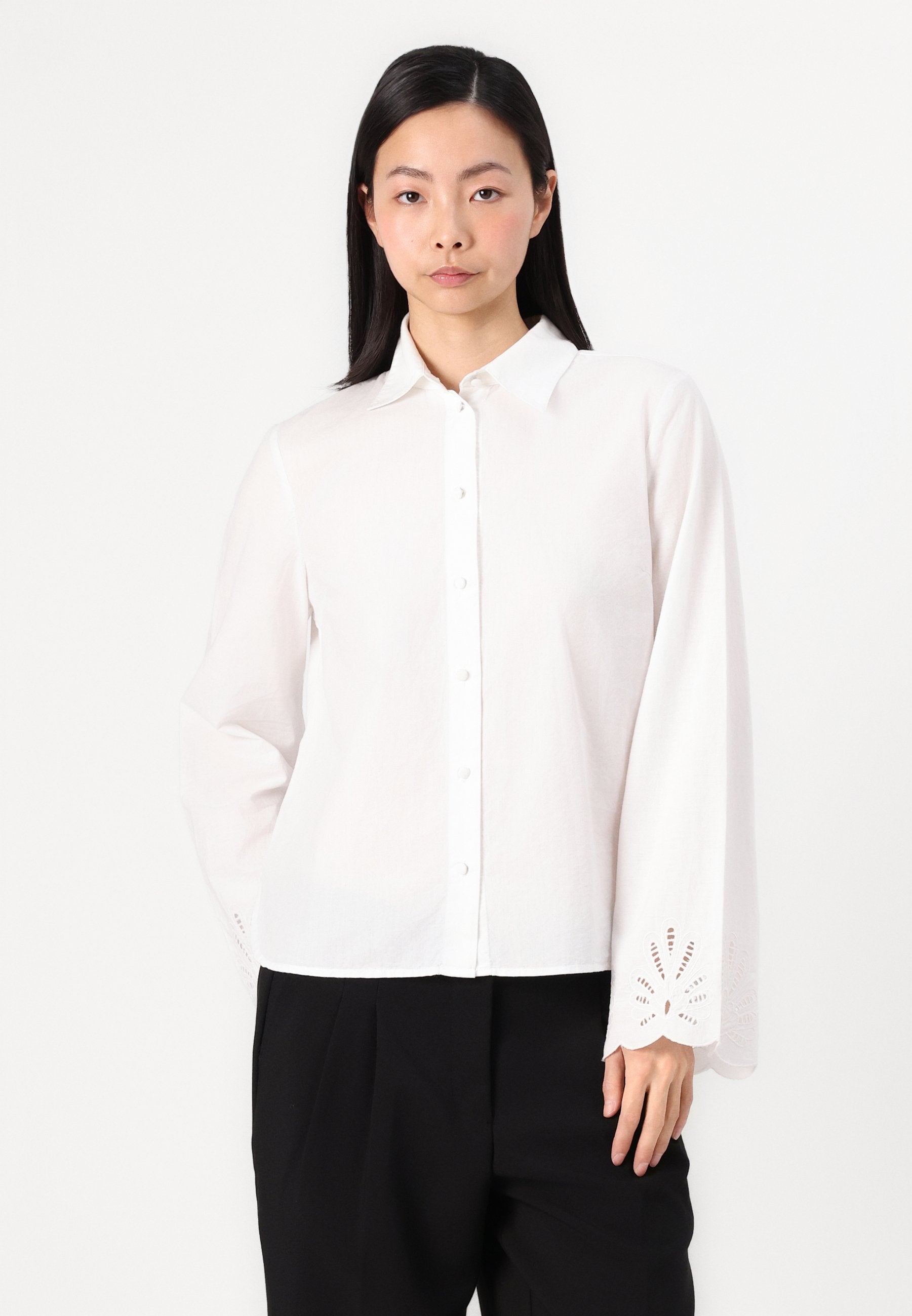 Selected Long sleeved Broderie Anglaise