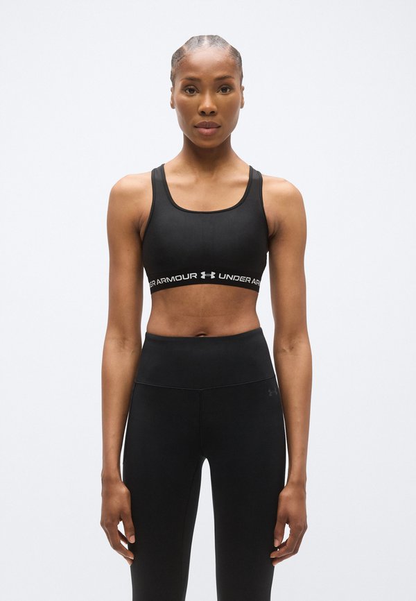 Under Armour CROSSBACK MID - Medium support sports bra - ultimate black/white