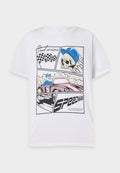 Jack & Jones JJTRACK SKULL TEE CREW NECK - Print T-shirt - bright white