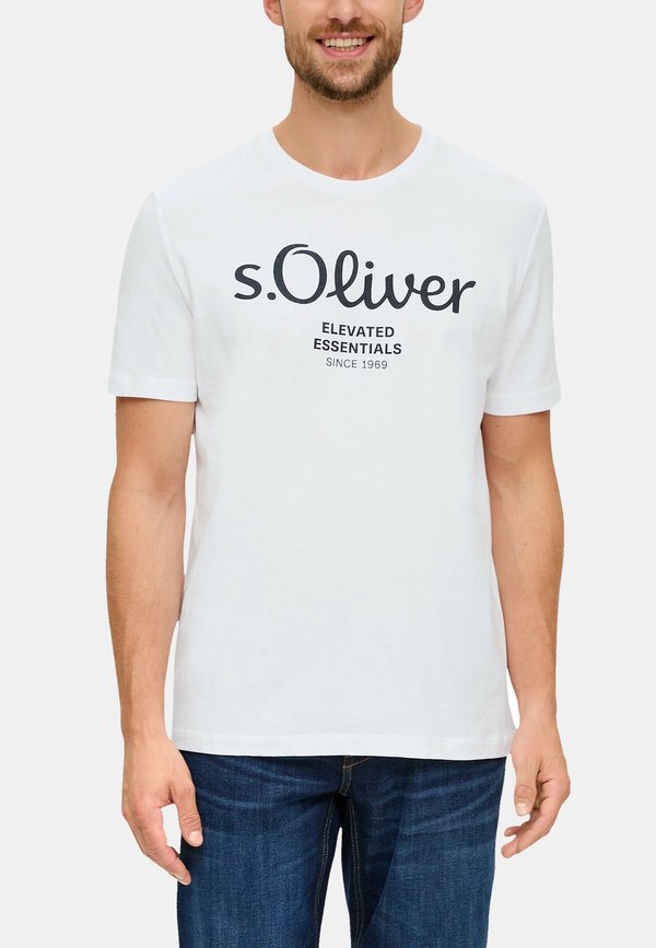 s.Oliver KURZARM - Print T-shirt - weiss