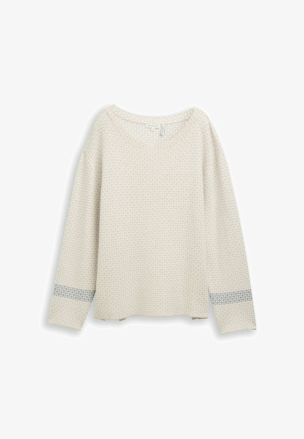 TOM TAILOR PULLOVER LOOSE FIT  - Jumper - mini argyle on beige melange