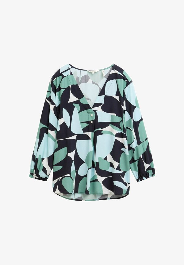 TOM TAILOR MIT MUSTER - Blouse - green dots and shapes design