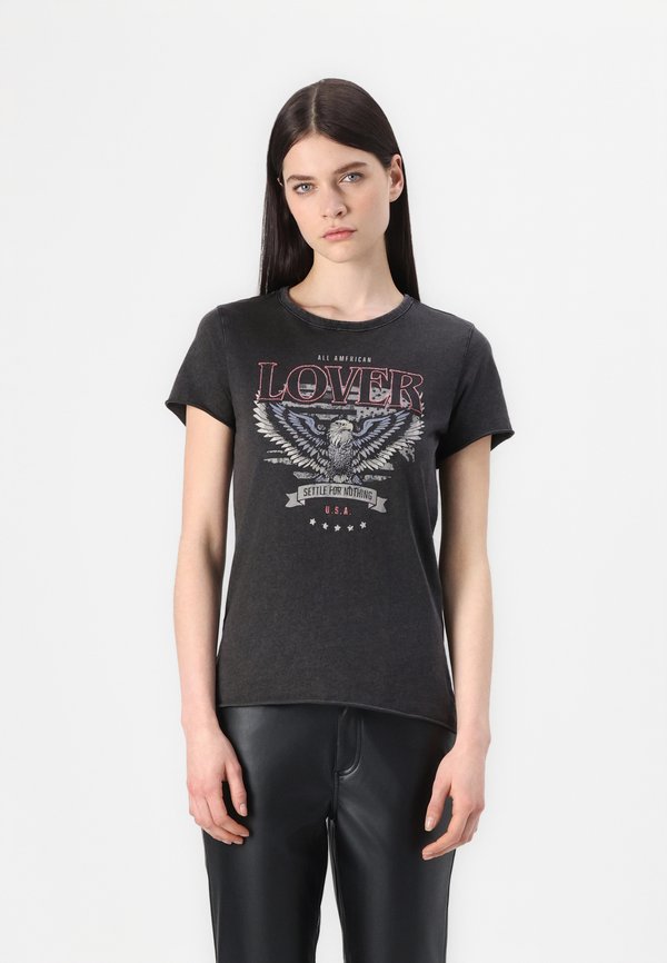 ONLY ONLLUCY REG S/S TOP JRS NOOS - Print T-shirt - black