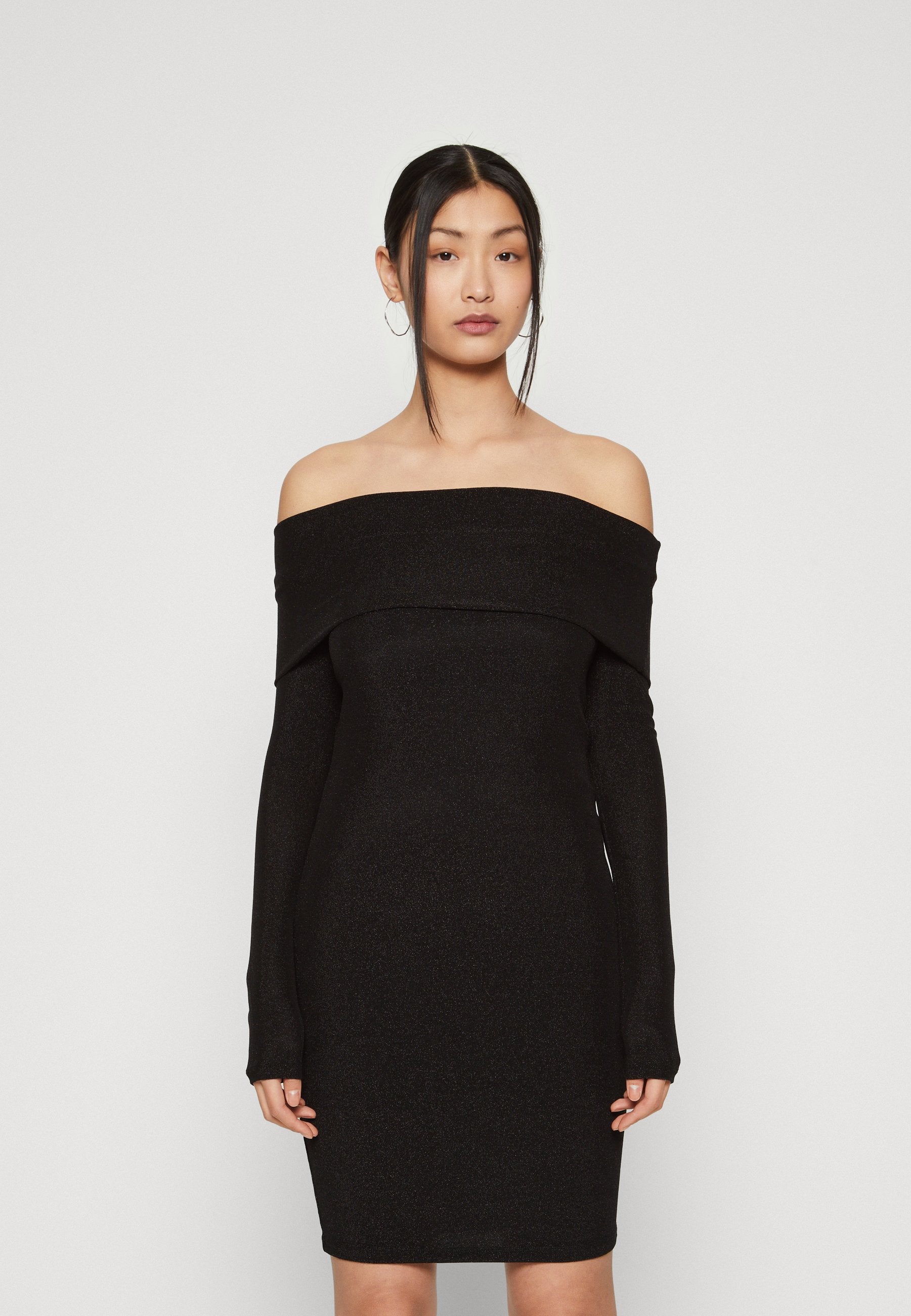 Gina Tricot GLITTER OFF SHOULDER DRESS
