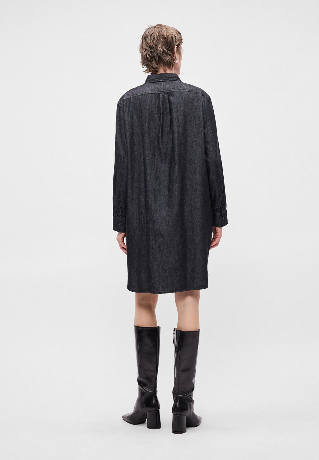 Marc O'Polo SHIRT DRESS ROUND HEM CHEST POCKET COLLAR LONG SLEEVE SOLID