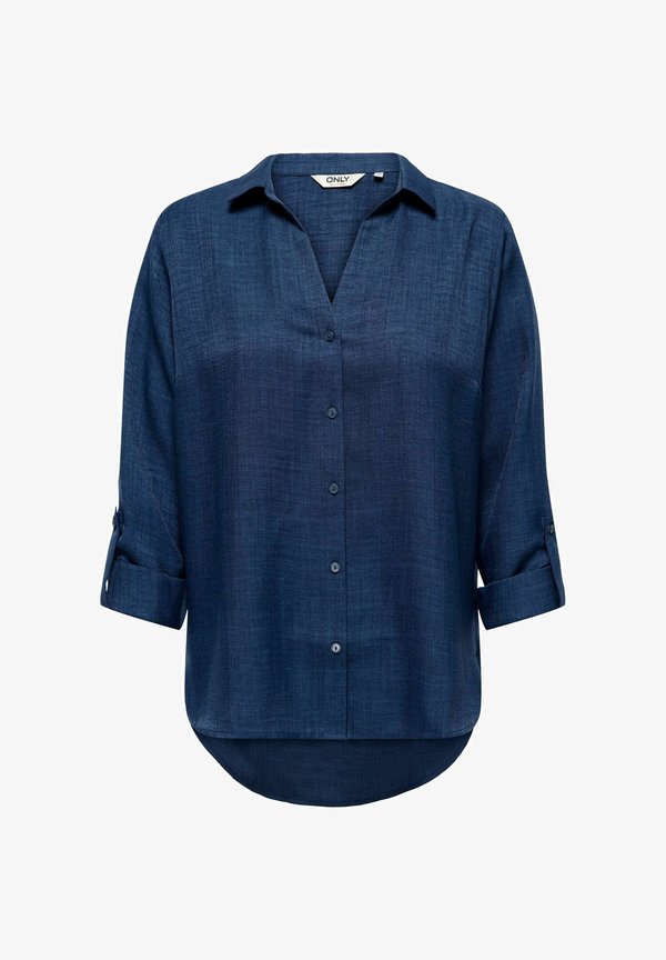 ONLY ONLRILLO - Button-down blouse - dark blue denim