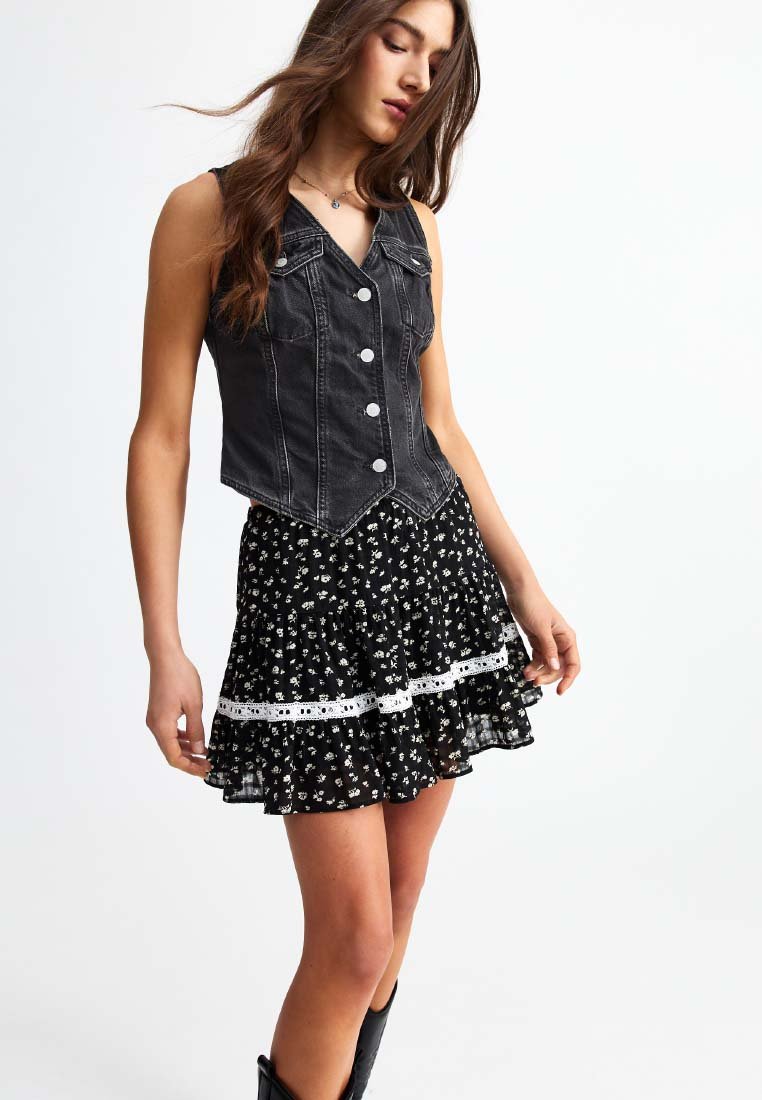New Look FLORAL PRINT TIERED MINI