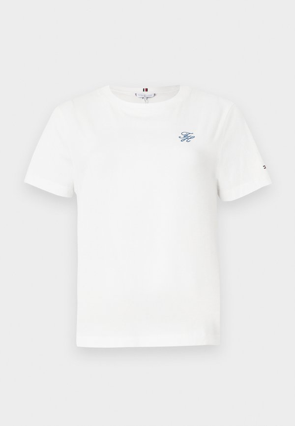 Tommy Hilfiger LOGO EMBROIDERY JERSEY CREW NECK T-SHIRT - Basic T-shirt - ecru