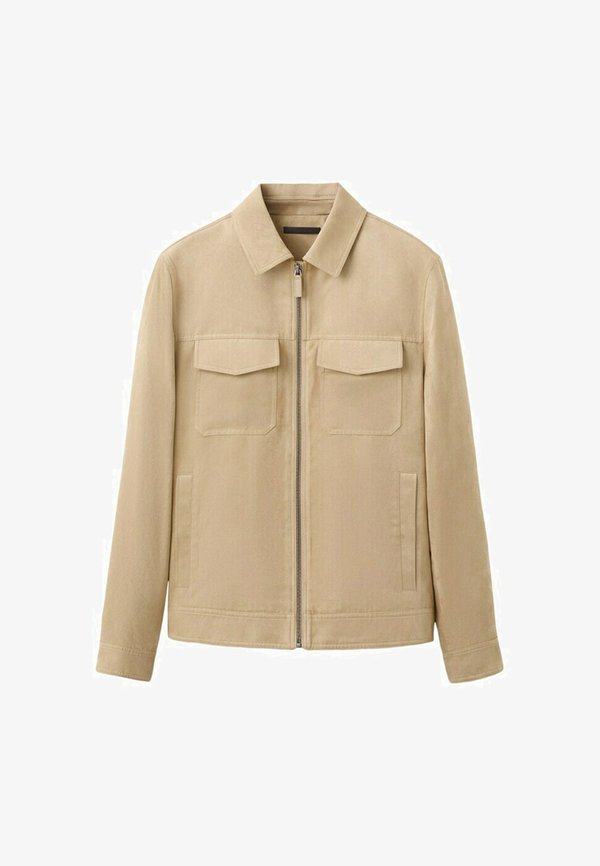 Mango Faux leather jacket - beige