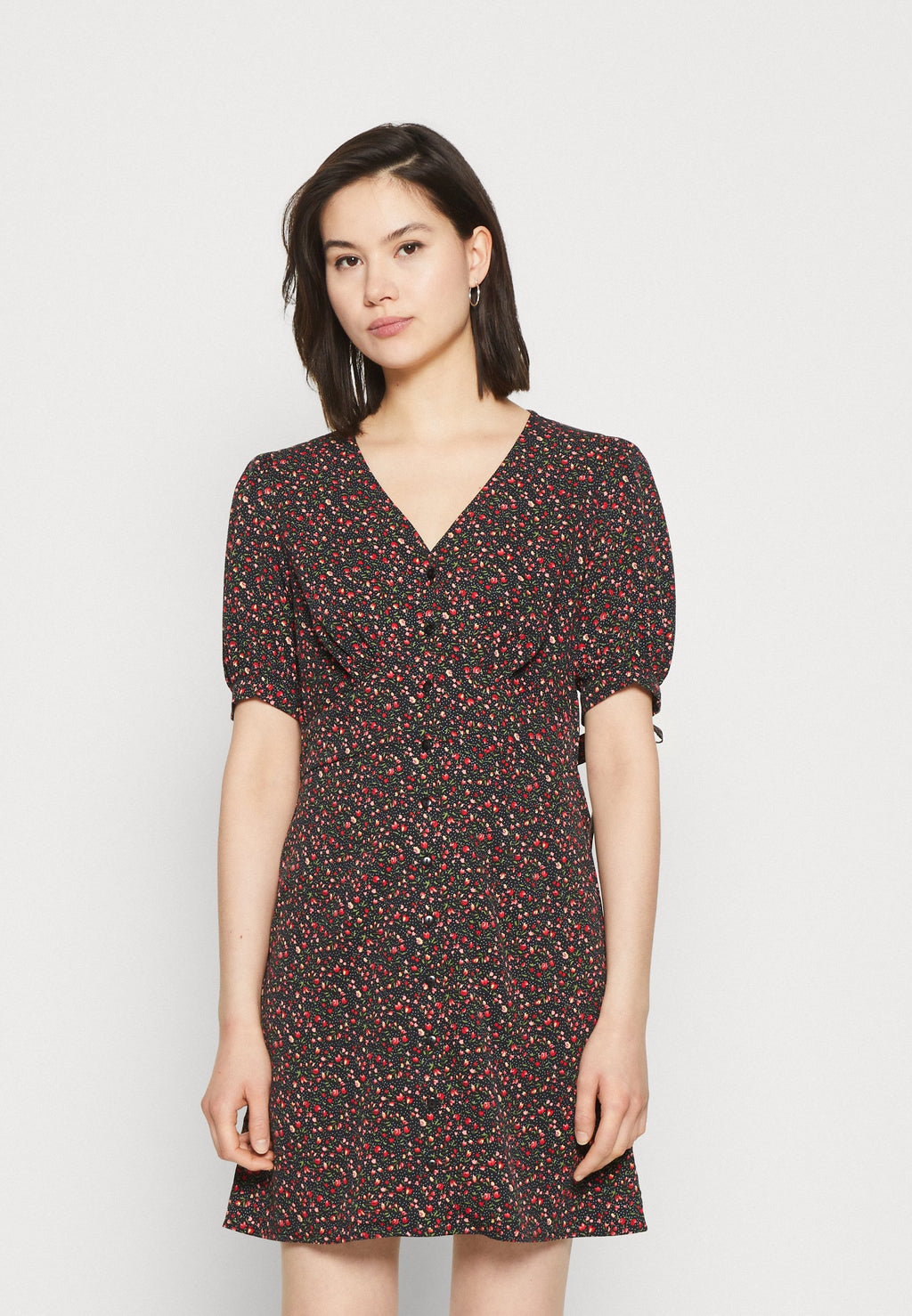 JDY JDYNICOLE TIE SLEEVE SHORT DRESS