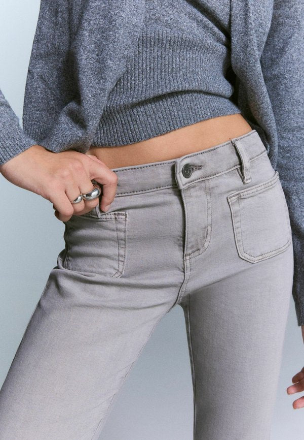 Bershka POCKET - Bootcut jeans - grey