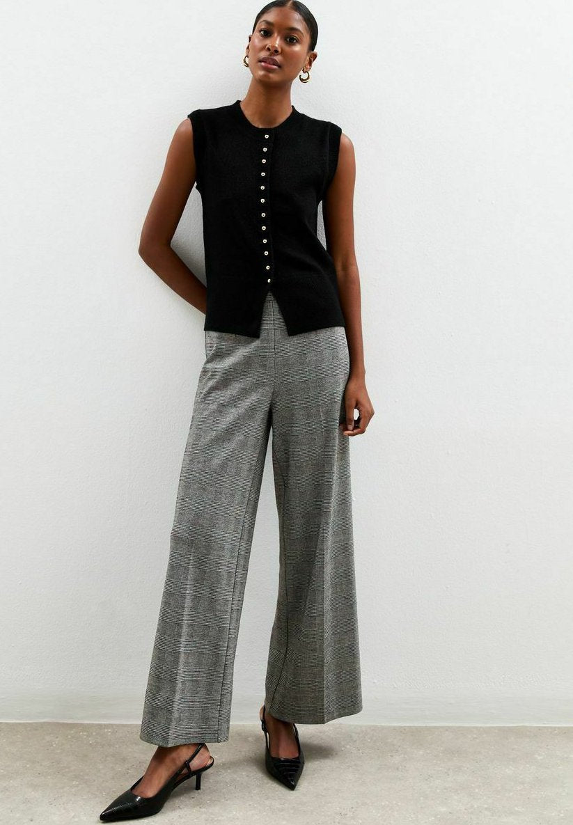 New Look JERSEY CHECKED WIDE LEG