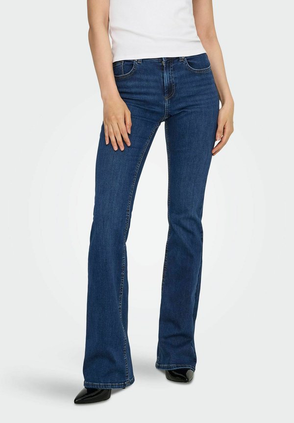 ONLY ONLBLUSH - Flared Jeans - dark blue denim