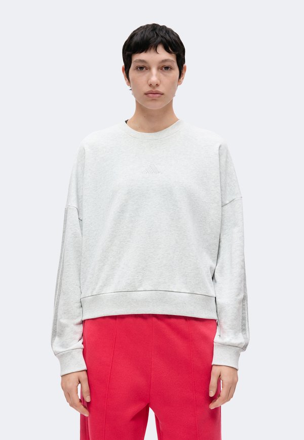adidas Sportswear ESSENTIALS 3 STRIPES - Sweatshirt - light grey heather/medium grey heather
