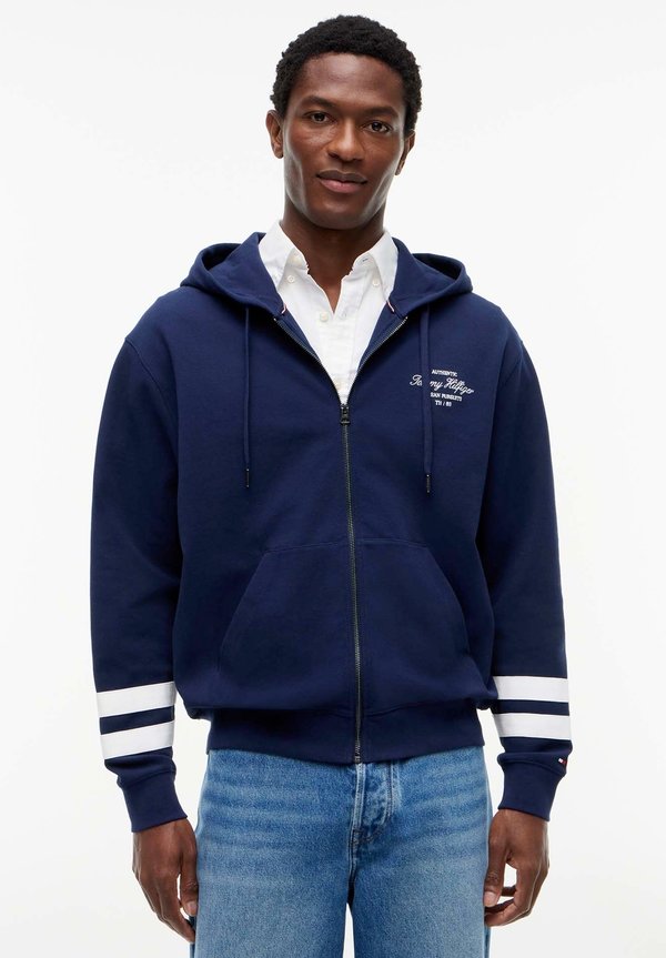 Tommy Hilfiger NAUTICAL TIPPED HDD - Zip-up sweatshirt - carbon navy