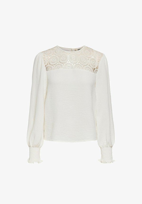 ONLY TOP ONLMETTE TOP - Blouse - cloud dancer