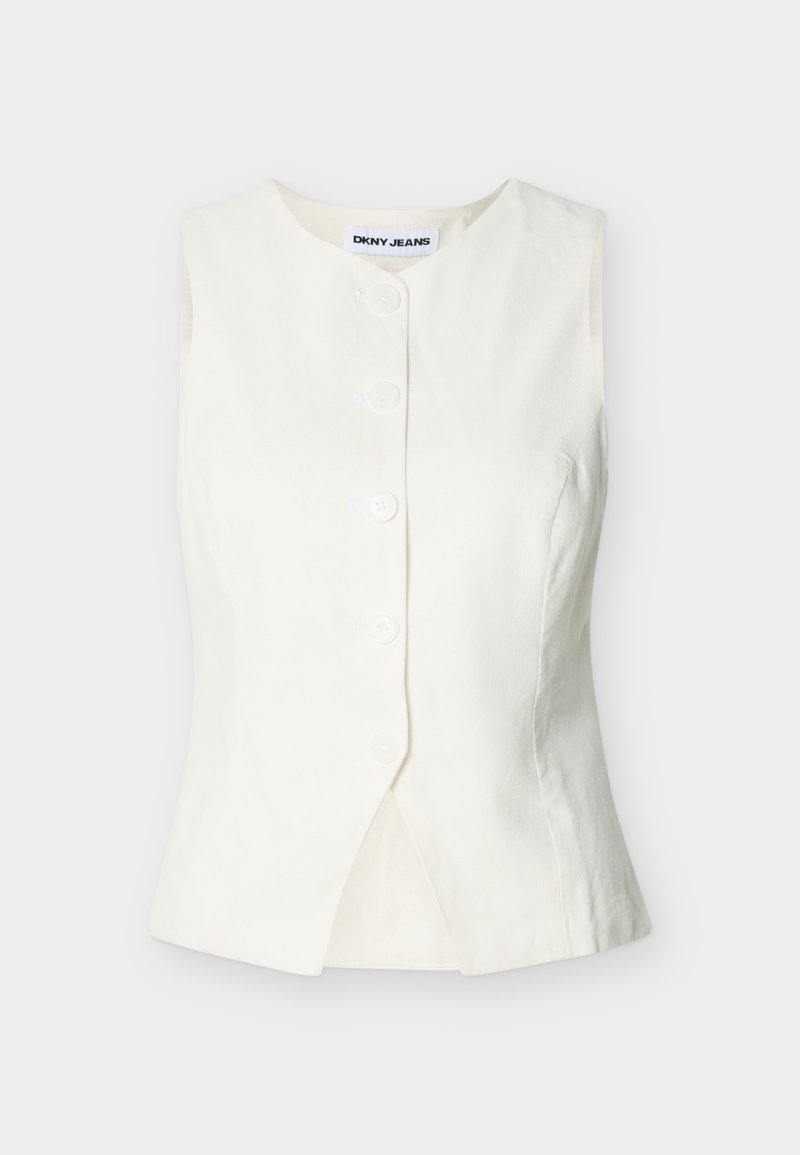 BUTTON FRONT VEST SPLIT HEM Media 1
