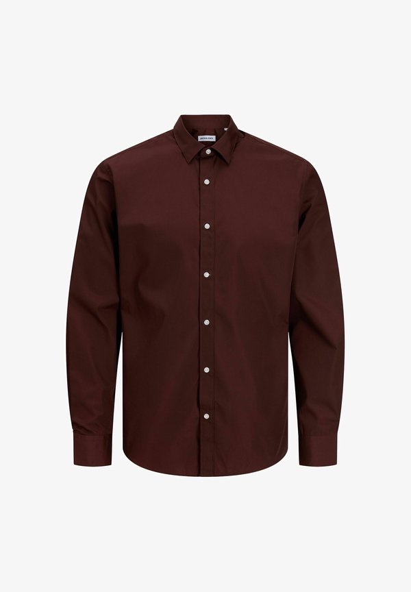 Jack & Jones JJJOE SHIRT LS PLAIN - Shirt - bitter chocolate