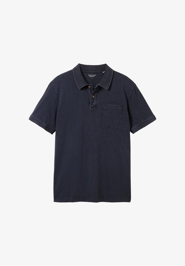 TOM TAILOR KURZARM MIT KRAGEN - Polo shirt - blau