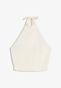 Bershka HALTER POLKA DOT - TOP 01488710 - Blouse - beige