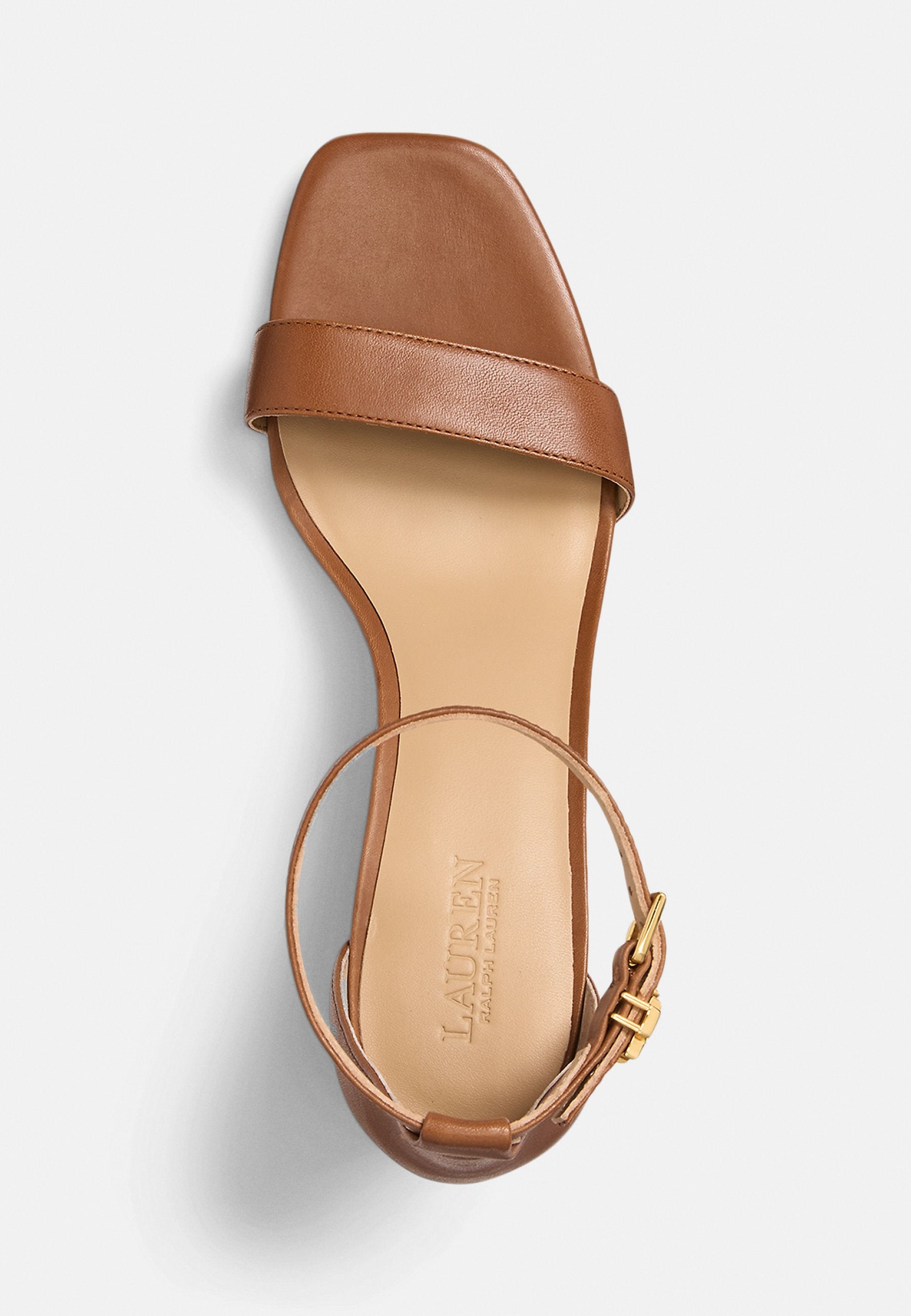 Lauren Ralph Lauren LOGAN BURNISHED LEATHER SANDAL