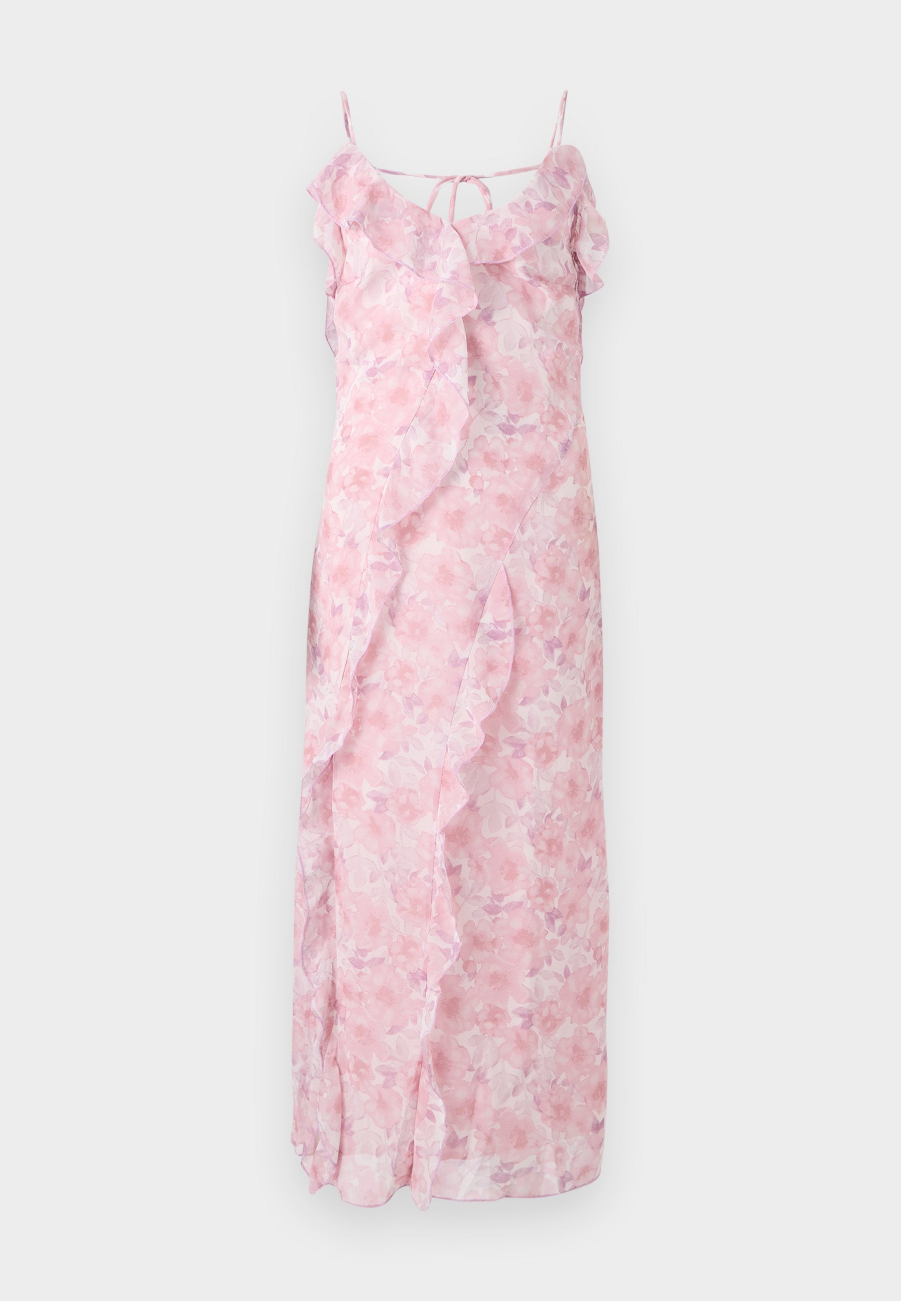 VILA VIARIVA FRILL STRAP MIDI DRESS