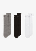 Nike Performance EVERYDAY LIGHTWEIGHT CREW UNISEX 3 PACK - Sports socks - white(black)/carbon heather(black)/black(white)
