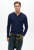 Superdry & Co CLASSIC ESSENTIAL GRANDAD - Long sleeved top - rich navy