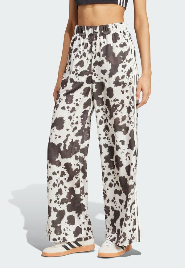 adidas Originals COW PRINT SATIN WIDE LEG - Tracksuit bottoms - multicolor off white