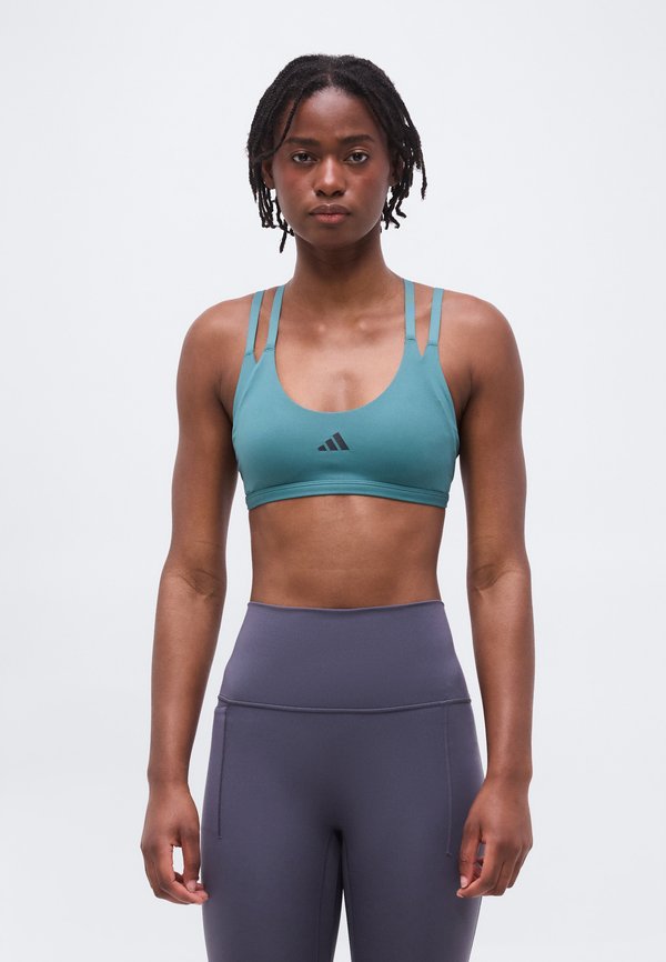 adidas Performance OPTIME WORKOUT STRAPPY LIGHT SUPPORT BRA - Light support sports bra - preloved teal