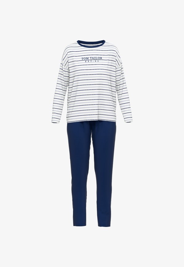 TOM TAILOR SET - Pyjama set - blau mittel ringel