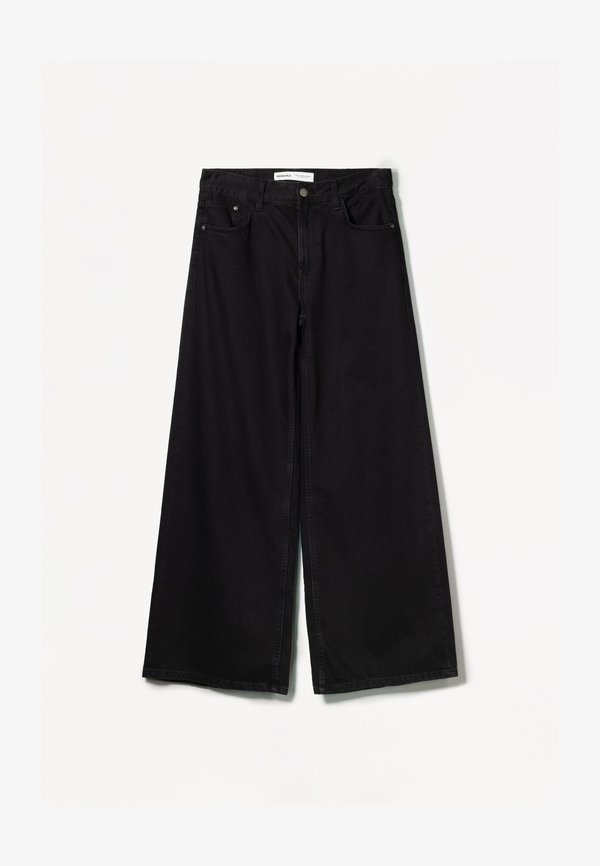 Bershka WIDE-LEG - Wide Leg - black