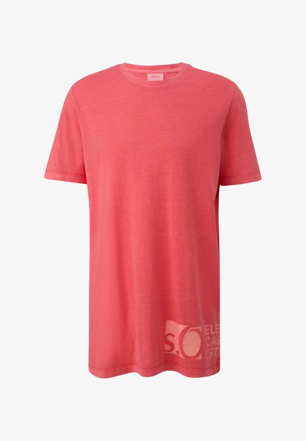 s.Oliver MIT LOGO PATCH - Basic T-shirt - korallrot