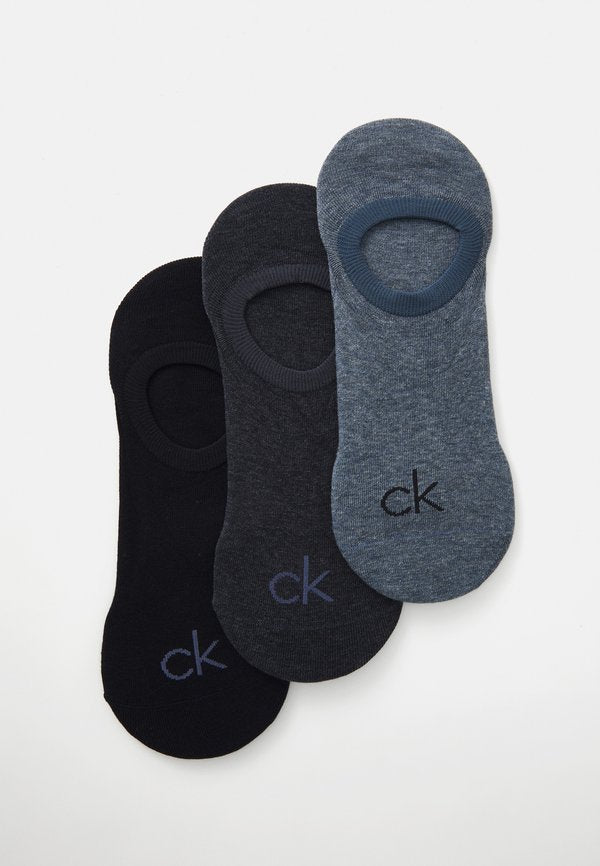 Calvin Klein Underwear MEN FOOTIE HIGH CUT 3 PACK - Invisible socks - denim