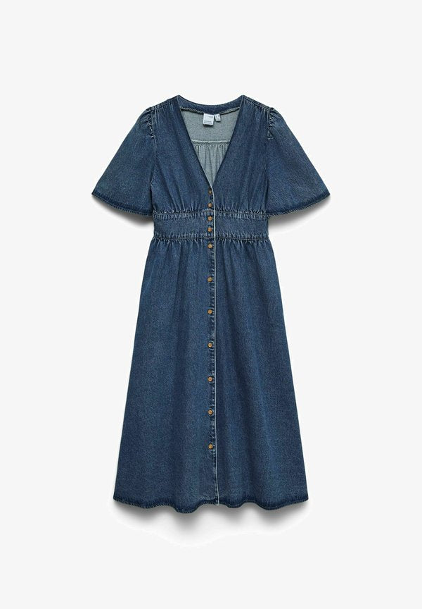 Vero Moda Denim VMMELANEY Midi - Denim dress - medium blue denim