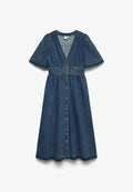 Vero Moda Denim VMMELANEY Midi - Denim dress - medium blue denim
