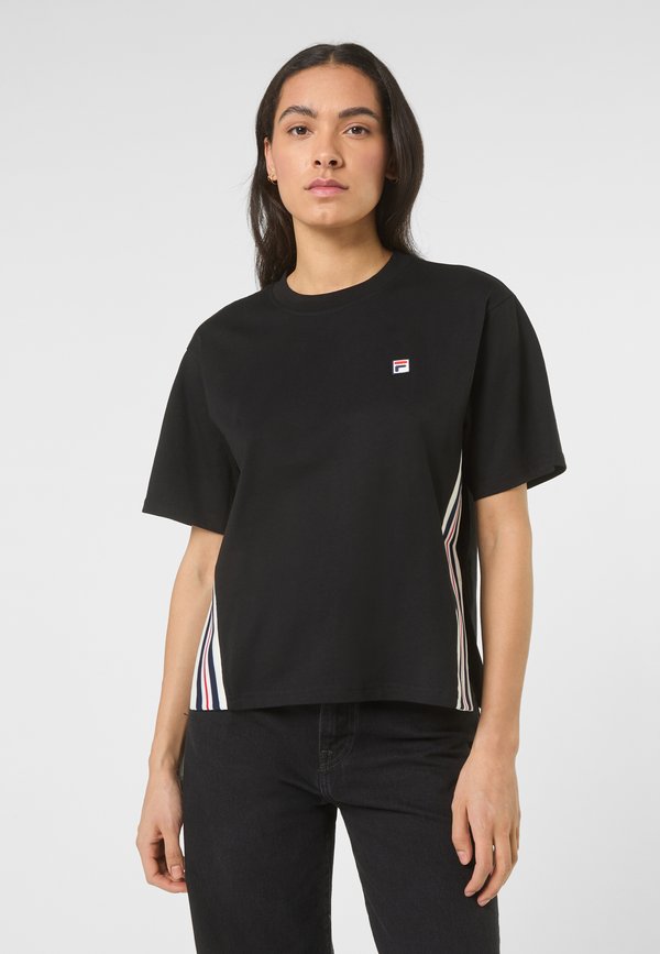 Fila APPAREL SERRETTA LOOSE HERITAGE TAPE  - Print T-shirt - black
