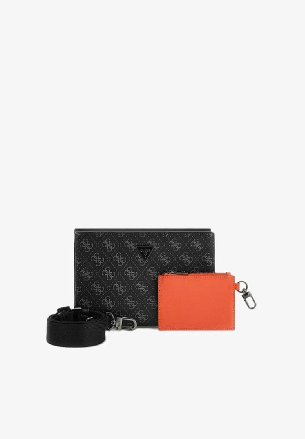Guess MILANO CROSSBODY TOP ZIP - Cross body bag - dark black