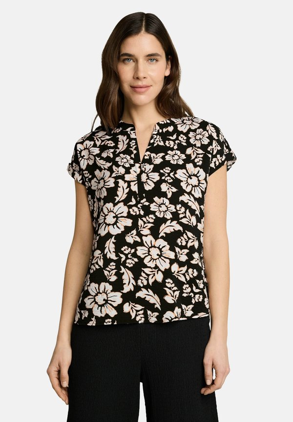 TOM TAILOR LOOSE FIT BLUSE MIT V-AUSSCHNITT - Blouse - black big flower design