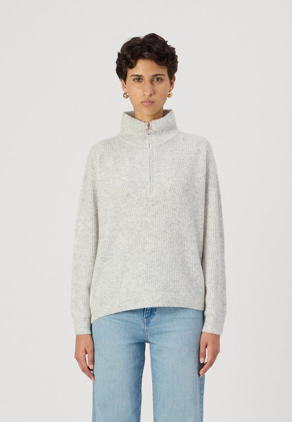 Vero Moda VMPLAZA ZIPPER BLOUS - Jumper - light grey