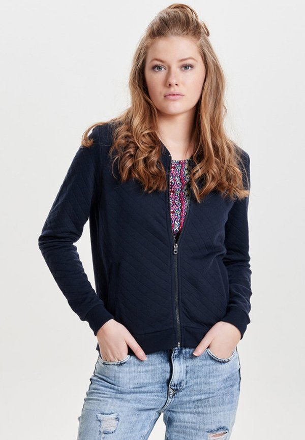 ONLY ONLJOYCE L/S BOMBER SWT NOOS - Zip-up sweatshirt - dunkelblau