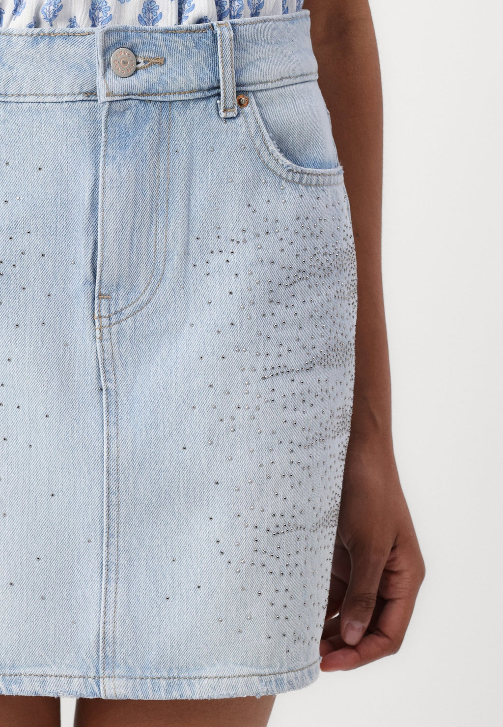 ONLY ONLSTELLA RHINESTONE SHORT SKIRT