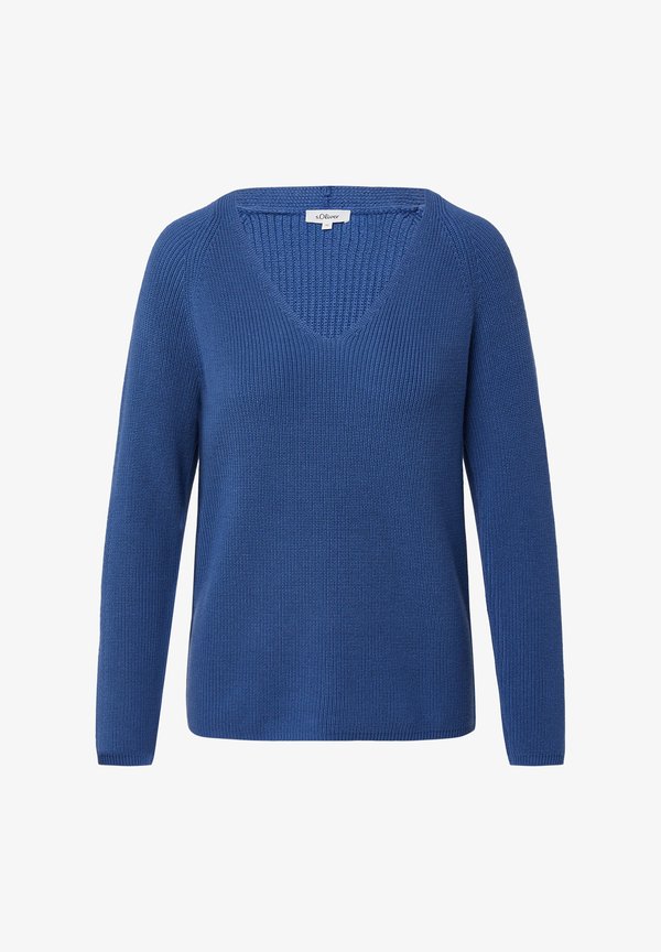 s.Oliver AUS MIT V-AUSSCHNITT - Jumper - blau