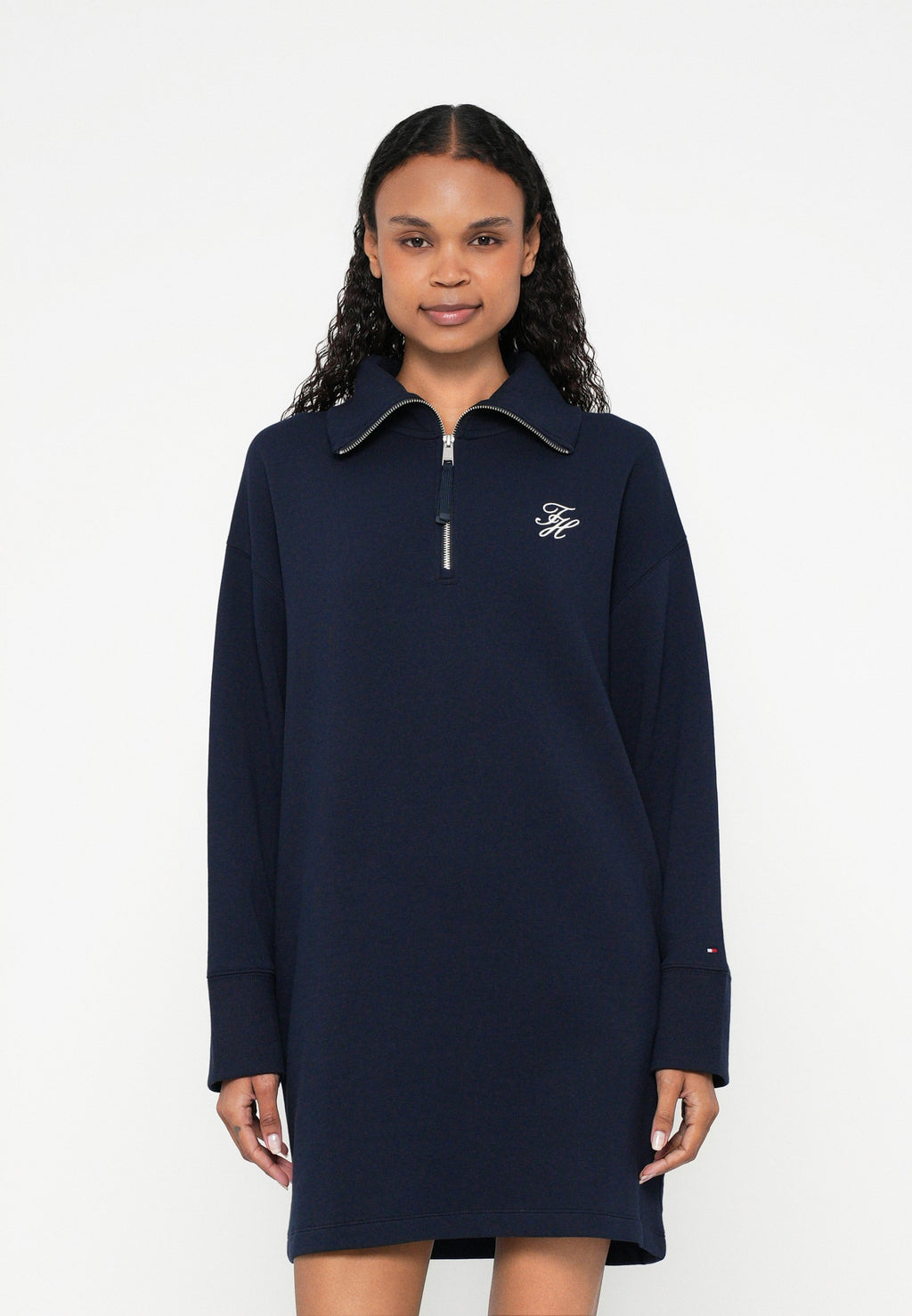 HALF-ZIP RELAXED MINI SWEATSHIRT DRESS Media 3