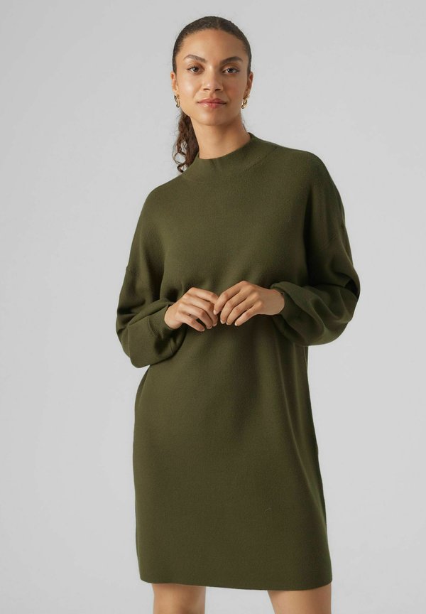 Vero Moda VMNANCY FUNNEL NECK DRESS - Jumper dress - rifle green