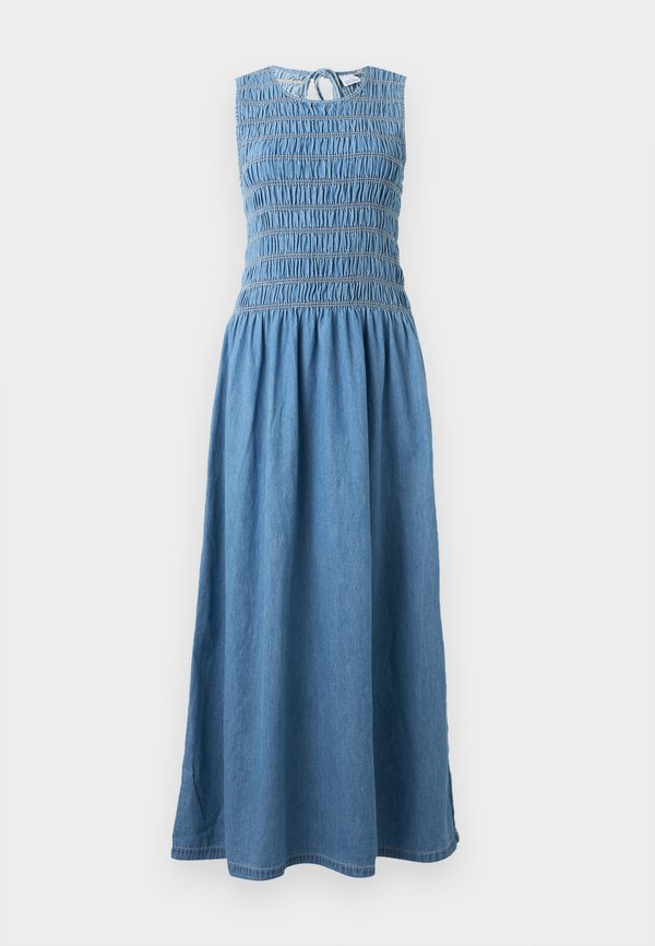 Vero Moda VMNERINA ANKLE SMOCK DRESS - Denim dress - medium blue denim