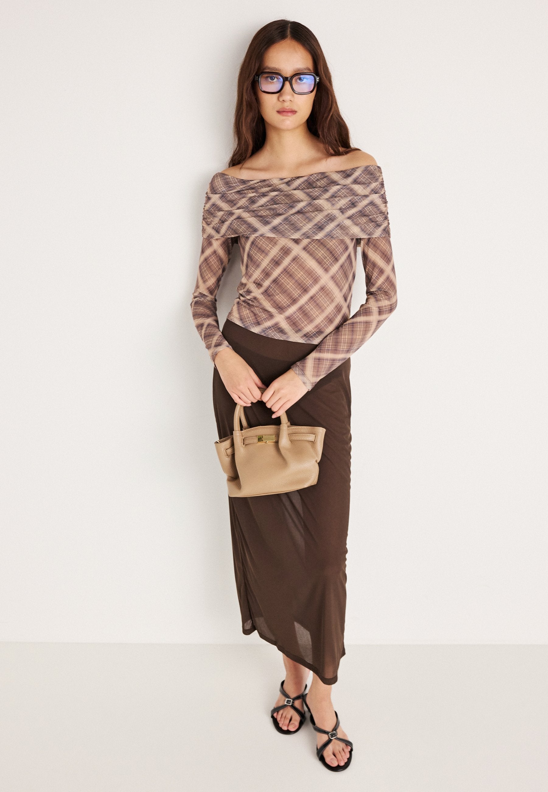 Gina Tricot SHEER MIDI SKIRT