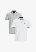 Jack & Jones 2ER PACK PAULOS SLIM FIT - Polo shirt - grau weiß