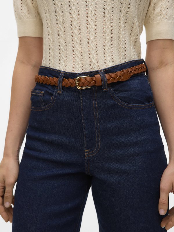 Vero Moda VMHELLE BELT - Braided belt - cognac