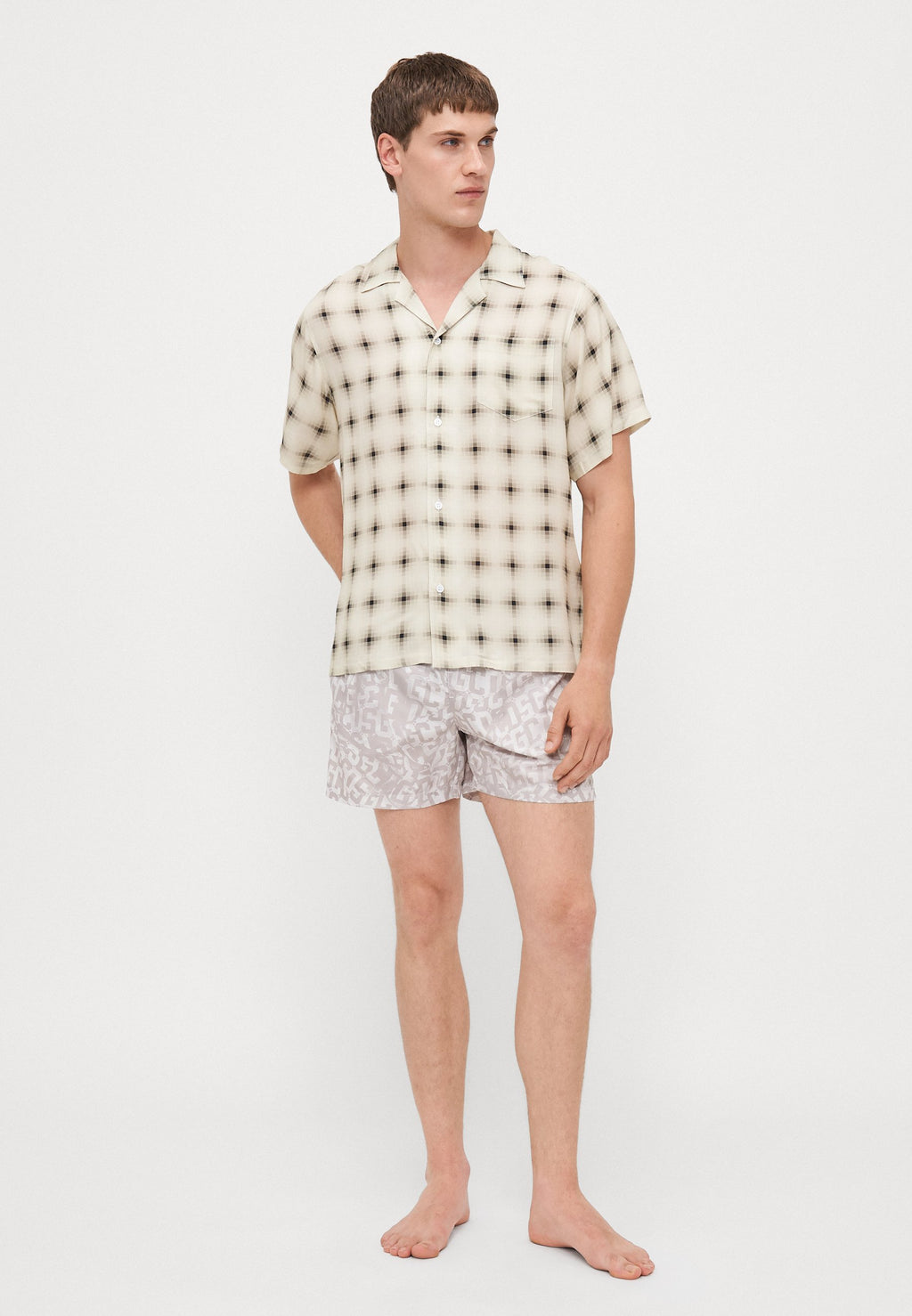 Bather DIGI CAMO GEOMETRIC PRINTED CAMP SHIRTS